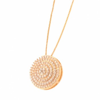 Colar redondo com 4 fileiras zirconia cristal. 11mm. 161779