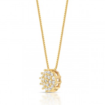 Colar chuveiro flor zirconia cristal. 4mm. 161869