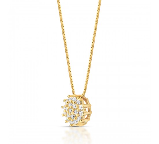 Colar chuveiro flor zirconia cristal. 4mm. 161869