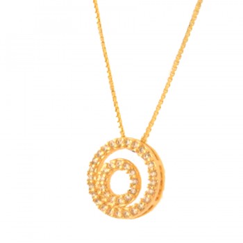 Colar circulo maior e menor zirconia cristal. 6mm. 161873