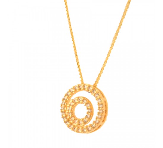 Colar circulo maior e menor zirconia cristal. 6mm. 161873